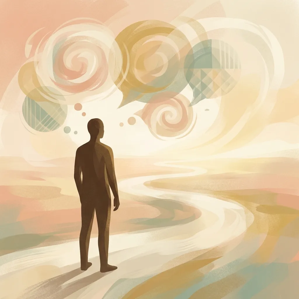 Ansiedad anticipatoria - Ilustración de persona mirando camino incierto