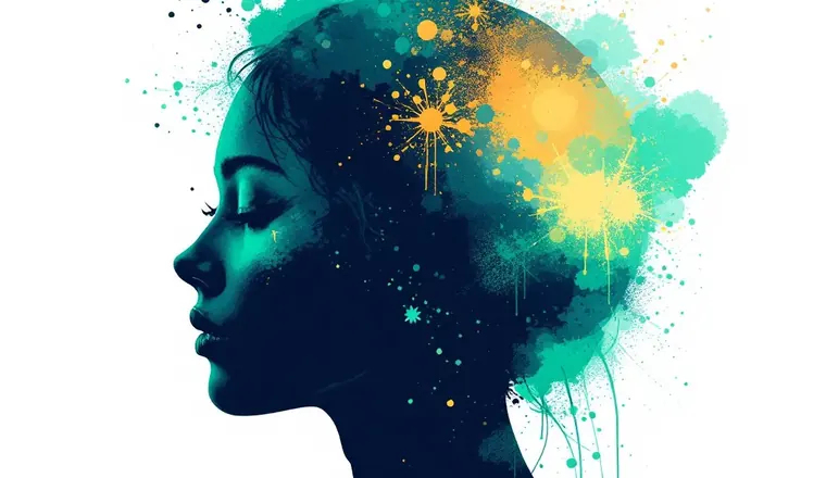 Persona observando pensamientos repetitivos con algo de distancia