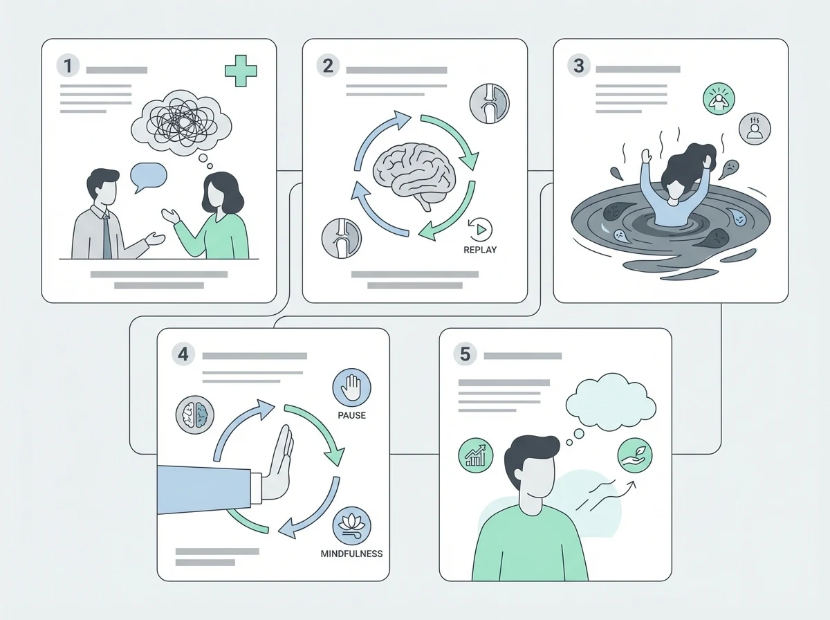 rumiación post-interacción - Infografía con pasos prácticos