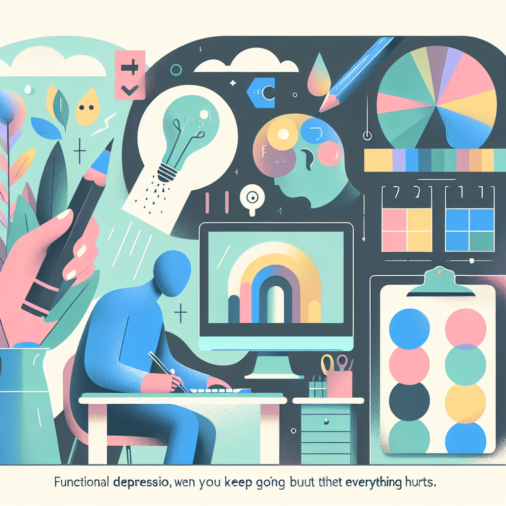 Infografía sobre Depresión Funcional: 8 Señales Cruciales Cuando Sigues Adelante Pero Todo Duele
