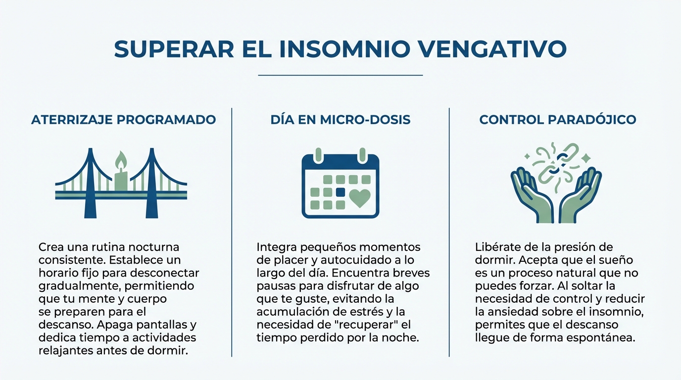 Infografía sobre 5 Claves: Insomnio Vengativo y Cómo Recuperar Tu Sueño