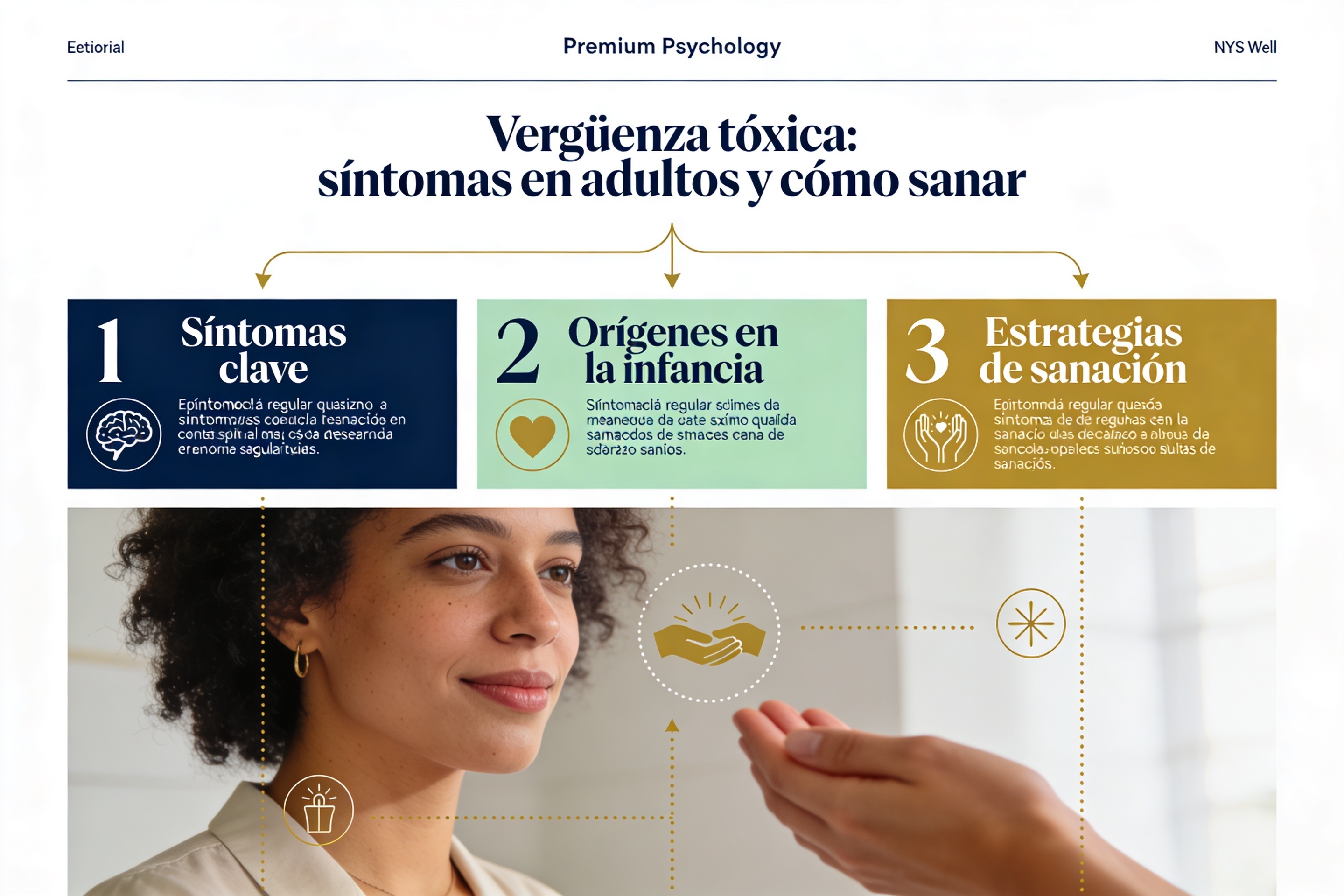 Infografía sobre señales de vergüenza tóxica en adultos: síntomas comunes y mecanismos de defensa